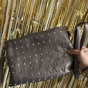 Olivia Miller Studded Clutch - Brown